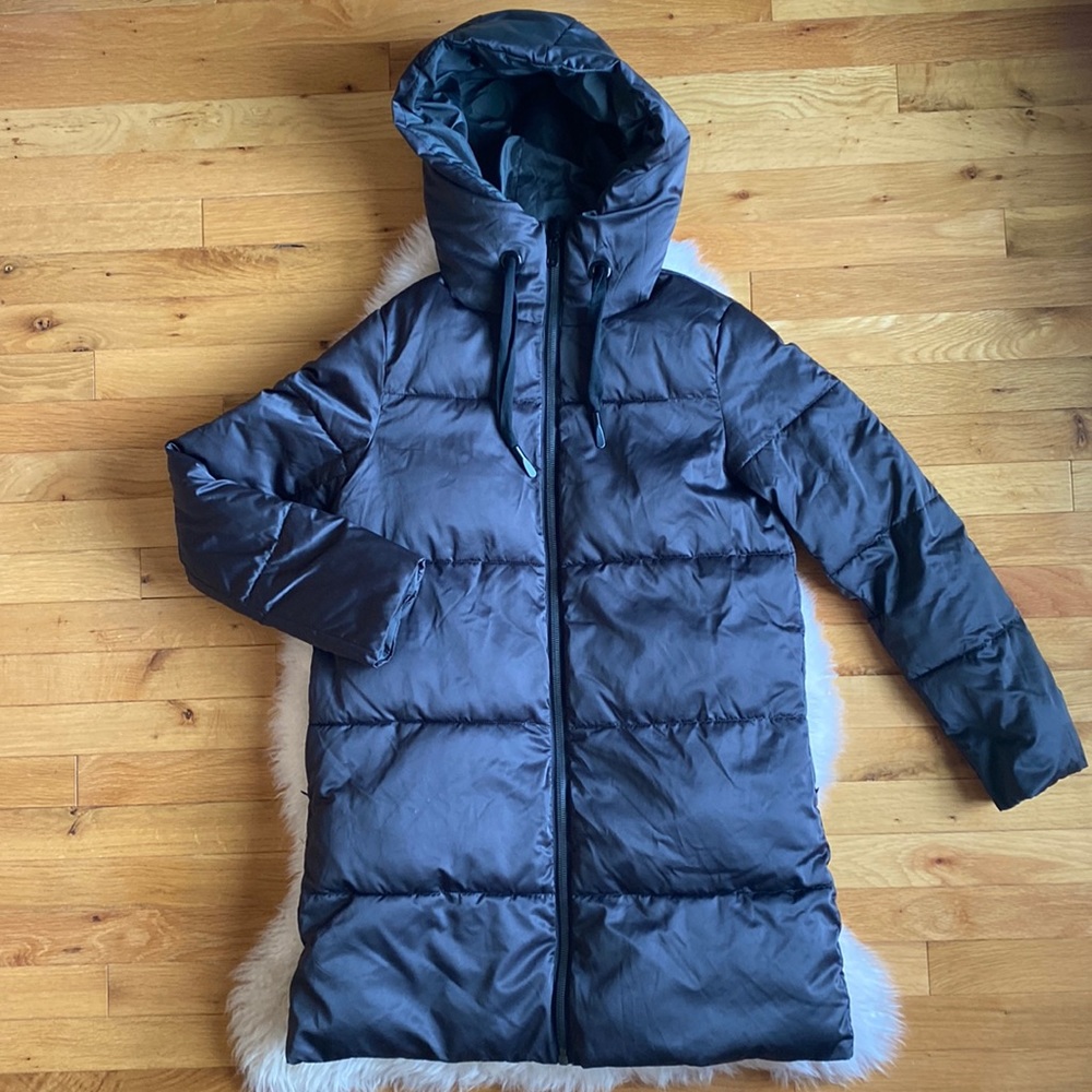 ZARA Long Black Puff Coat